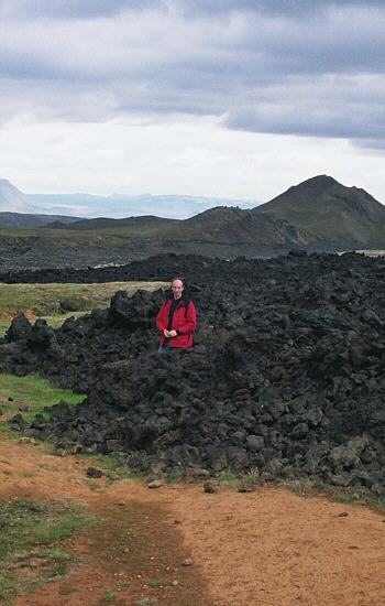 From 1975 til 1985 developed lava field near the Krafla