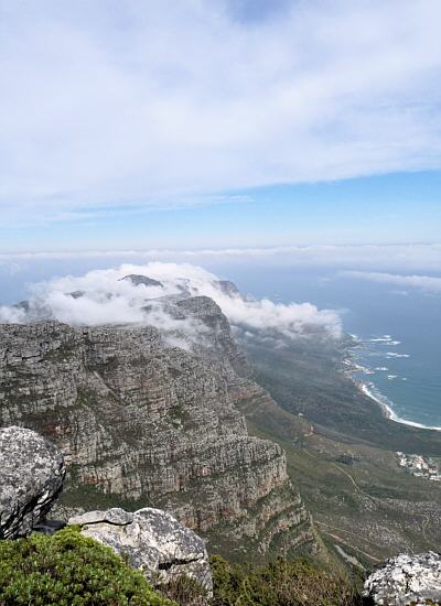 view from the Table Mountain to the Cape peninsula