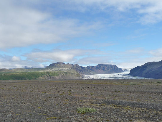 Skaftafellsheiði links und Skaftafellsjökull rechts