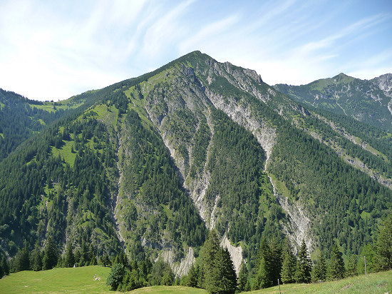 Helwangspitz (2000 m), Ansicht vom unteren Valorschtal