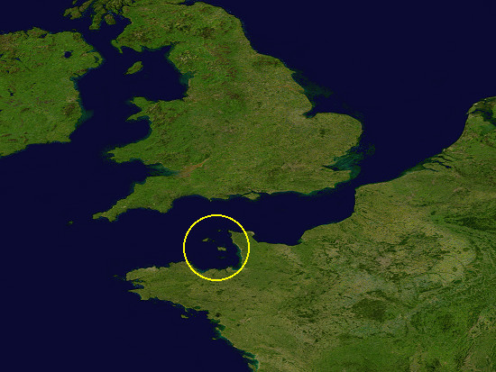 Satellitenbild der Kanalinseln