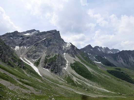 Bergkette von Naafkopf über Vorderen und Hinteren Grauspitz bis Falknis
