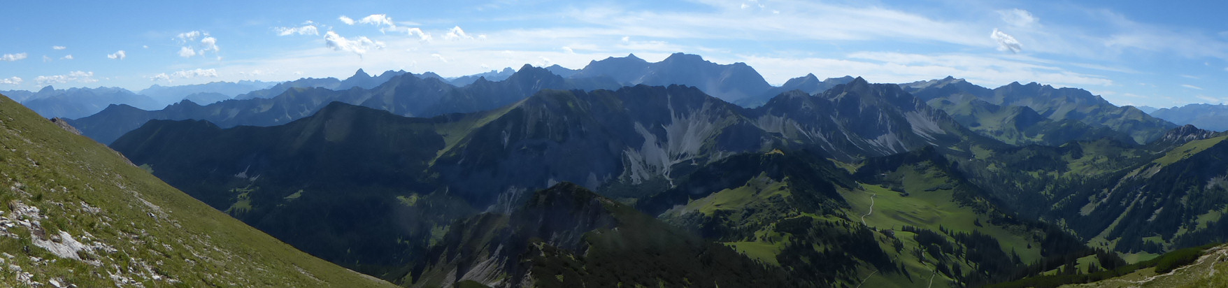 Panorama - Blick auf die Gipfel im Rätikon
