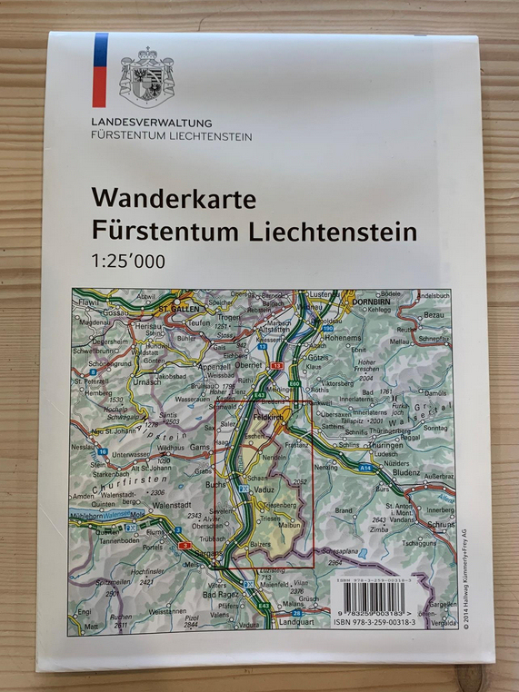 Wanderkarte Fürstentum Liechtenstein © Liechtenstein Marketing