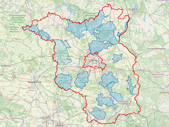 Kartenausschnitt mit zusätzlich eingezeichneter Bundeslandgrenze © MLUK