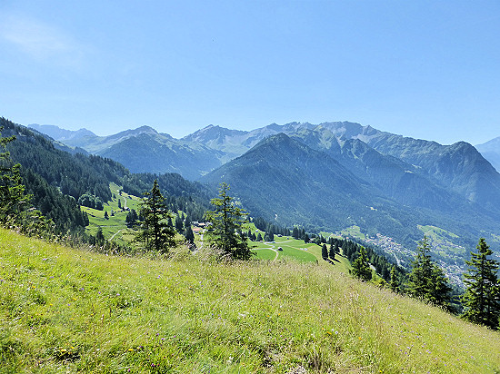 Blick zu den Bergen im Süden Liechtensteins
